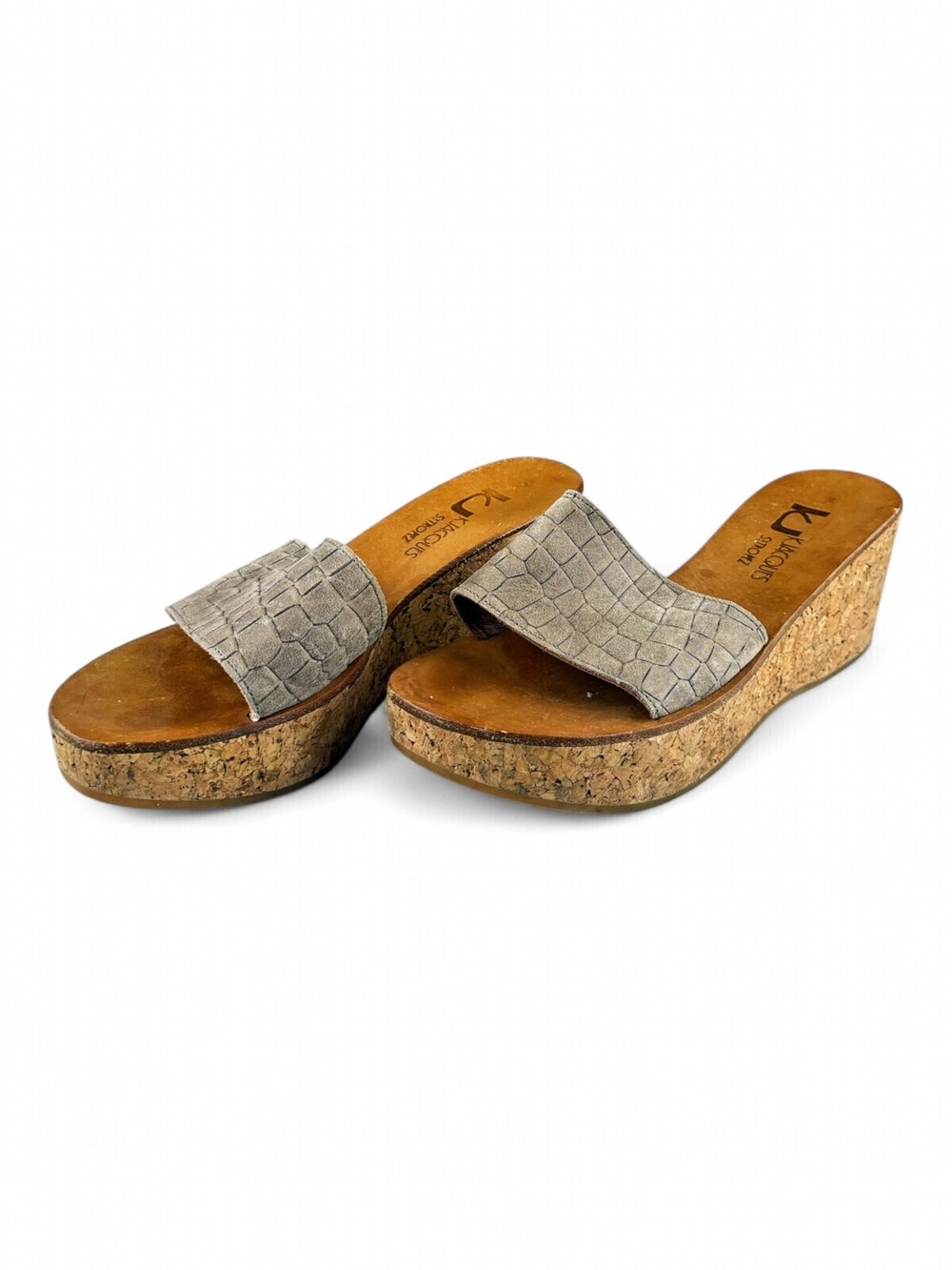 Kjacques St Tropez Cork Wedge Slide Sandals Size 9.5